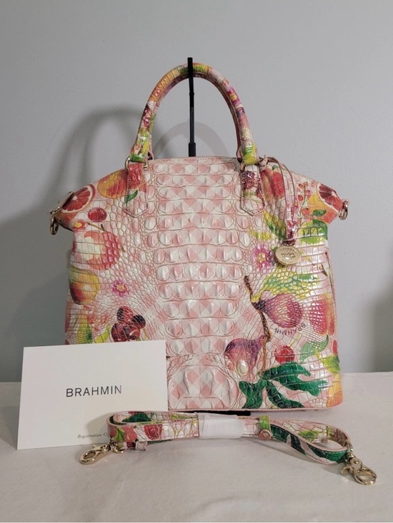 Brahmin Handbags - Brahmin Large Duxbury Satchel Fruit Salad Ombre Melbourne Leather Handbag NWT